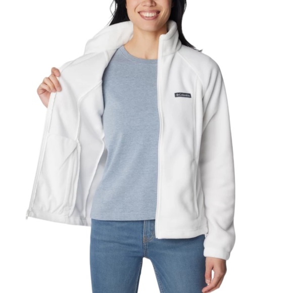 Columbia Women's Benton Springs Full Zip Fleece Jacket Size, M WHITE Like NEW - Picture 5 of 10